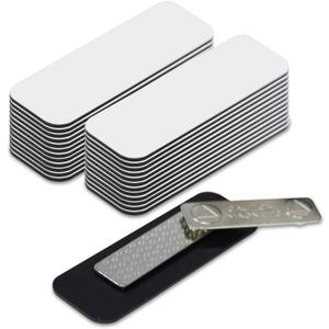 White Name Tag Blanks  25 Pack, 1" x 3", Round Corners, Durable Plastic, DIY Engravable Badges with Magnetic Backing  All Quality Badges