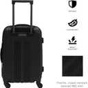 Kenneth Cole REACTION Out of Bounds Lightweight Hardshell 4-Wheel Spinner Luggage, Midnight Black, 20-Inch Carry On
