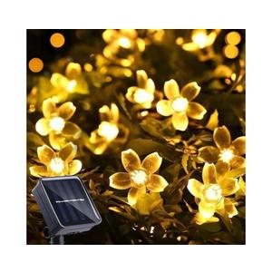 ITICdecor Solar Flower String Lights Outdoor Waterproof 50 LED Fairy Light Christmas Decorations for Garden Fence Patio Yard Christmas Tree, Home, Lawn, Wedding, Patio, Party Decoration (Warm White) Pack of 2