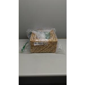3 Pack Natural Water Hyacinth storage basket with Handle, Rectangular Wicker Basket for Organizing, Decorative Wicker Storage Basket for Living Room, 3 Mixed Sizes