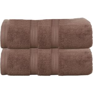 Home Weavers Elegance Essentials 550GSM 100% Cotton Zero Twist Quick Dry Bath Towel (2 Pcs) - 27"x54", Chocolate