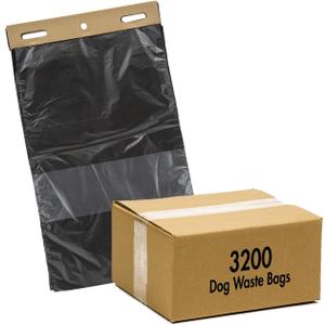 Zero Waste USA 3,200 Commercial ONEpul dog waste header bags - 30% larger than standard rolls - (32 headers of 100 bags = 3,200 bags) (Opaque black)