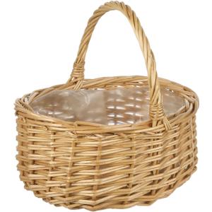 PRETYZOOM Portable Egg Basket Candy Willow Handwoven Basket Woven Storage Fruits Picking Rustic Girl Lollipop Holder Cards Decor Lovers Rattan Bread