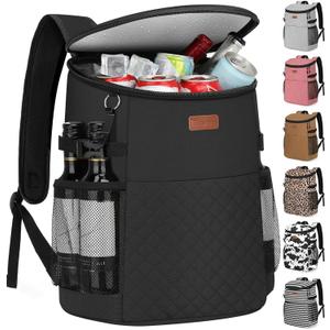 Soft Cooler Backpack 30 Cans/45 Cans, Backpack Coolers Insulated Leak Proof Thermal Lunch Backpack for Men Work Small Cooler Bag Beach Travel Picnic Drink Beverage Beer (Black)