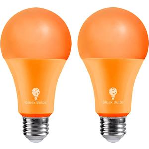 2 Pack BlueX LED A21 Orange Light Bulbs - 13W (100Watt Equivalent) - E26 Base LED Bulb, Party Decoration, Porch, Home & Holiday Lighting, Decorative Illumination