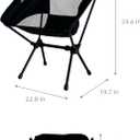 ONEFOREST Camping Chair, Foldable Portable Backpacking Chair for Beach Camp Hiking Outdoor Sport, Black