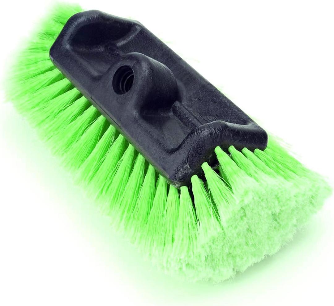 Forgrace 12" Car Wash Brush with Medium Soft Bristle for Auto RV Truck Boat Camper Exterior House Washing Cleaning, Green Plus