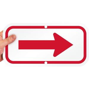 SmartSign Right Arrow (Red) Sign | 6" x 12" 3M Engineer Grade Reflective Aluminum, Made in USA