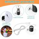 Blow Mold Light Kit Replacement Medium Base LightLight Cord with Switch, for MB48 E26 E27LED Single Light Cord Kit,for Christmas Village Halloween Salt Lamps Home Festive (2 Sets) (White 2 Pcs)