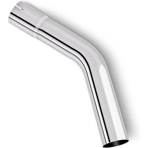 2.5 Inch Exhaust Pipe, T304 Stainless Steel (SS Tubo), Flared Slotted, Polished Finish, 45-degree elbow pipeangle branch, 2 1/2 OD to ID Adapter