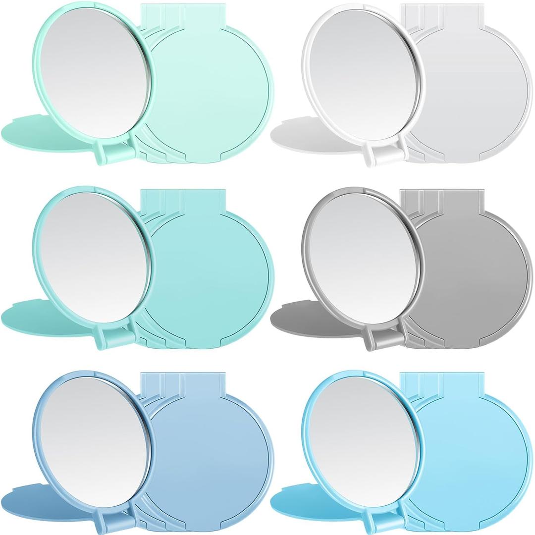 Jetec Compact Mirrors Bulk Gifts Mini Vintage Pocket Mirrors for Purse Small Portable Folding Round Makeup Stuffs for Travel Daily Use Party Favors Women (Fresh Colors)