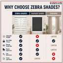 ShadesU Cordless Zebra Blinds Roller Shades, White, 24" W x 72" H