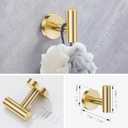 Lairuier Bathroom Hardware Set, 4-Piece Towel Holder Set Include Toilet Paper Holder,Towel Ring and 2 Towel Hooks Stainless Steel Wall Mounted Bathroom Hardware Accessories Set (Brushed Gold)