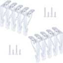 HOME MASTER HARDWARE 5" Decorative Shelf Brackets, Wall Mounted Floating Shelf Bracket, White Corner Brace Support with Screws 10 Pcs (5 x 3 Inch)