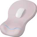 Laborio Ergonomic Mouse Pad with Wrist Rest, Mousepad with Wrist Support, Non-Slip Hard Base Mouse Pads, Portable for Office/Home/Travel Work(Pink)