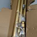 Lootkell Modern Gold Curtain Rods for Windows 28 to 48 Inches Adjustable Length Heavy Duty 1" Diameter Window Curtain Rod with Decorative Finials for Outdoor Bedroom Kitchen Living Room