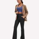 High Waisted Flare Leggings for Women with Pockets, Tummy Control Yoga Pants, Bootcut Workout Leggings (Black, XXL)