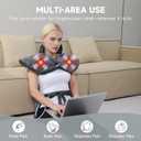 Heating pad for Neck - Wearable Electric Heating Pads for Back, Shoulder and Waist, Large Heat Pad with 4 Massage Modes & 2 Heat Levels, 24"x35", 4 Motor, Gray