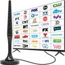 Digital TV Antenna for Smart TV Indoor, 2026 TV Antenna for Local Channels in 4K 1080P, Long Range HDTV Antenna with Magnetic Base & 360 Reception for Smart TVs, 10ft Coax Cable Easy Setup (Orange)