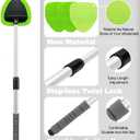 XINDELL 29-inch Windshield Cleaner Tool – Car Interior Window Cleaning Kit with Extended Long Handle & 4 Microfiber Pads, Auto Wiper Windshield Brush for Car, Trucks, SUVs, RVs & Home