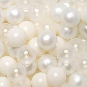 Realhaha Ball Pit Balls 100 Play Balls Plastic Balls for Baby Girls Toddlers Kids Play Tent Pool Playhouse Playpen Party Decoration, Beige, 2.36inch