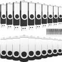 ABLAZE Flash Drives 1GB 20 Pack, USB 2.0 Thumb Drive Bulk with Lanyards Swivel Memory Stick U Disk 1GB Pendrive USB Pack (Black)