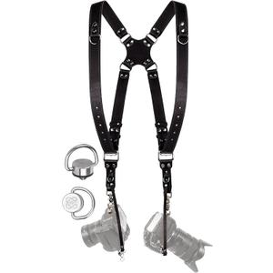 Camera Harness for 2 Cameras Dual Shoulder Leather Camera Strap Double Camera Harness for DSLR/SLR (Black) Camera Harness for 2 Cameras Dual Shoulder Leather Camera Strap Double Camera Harness for DSLR/SLR (Black)
