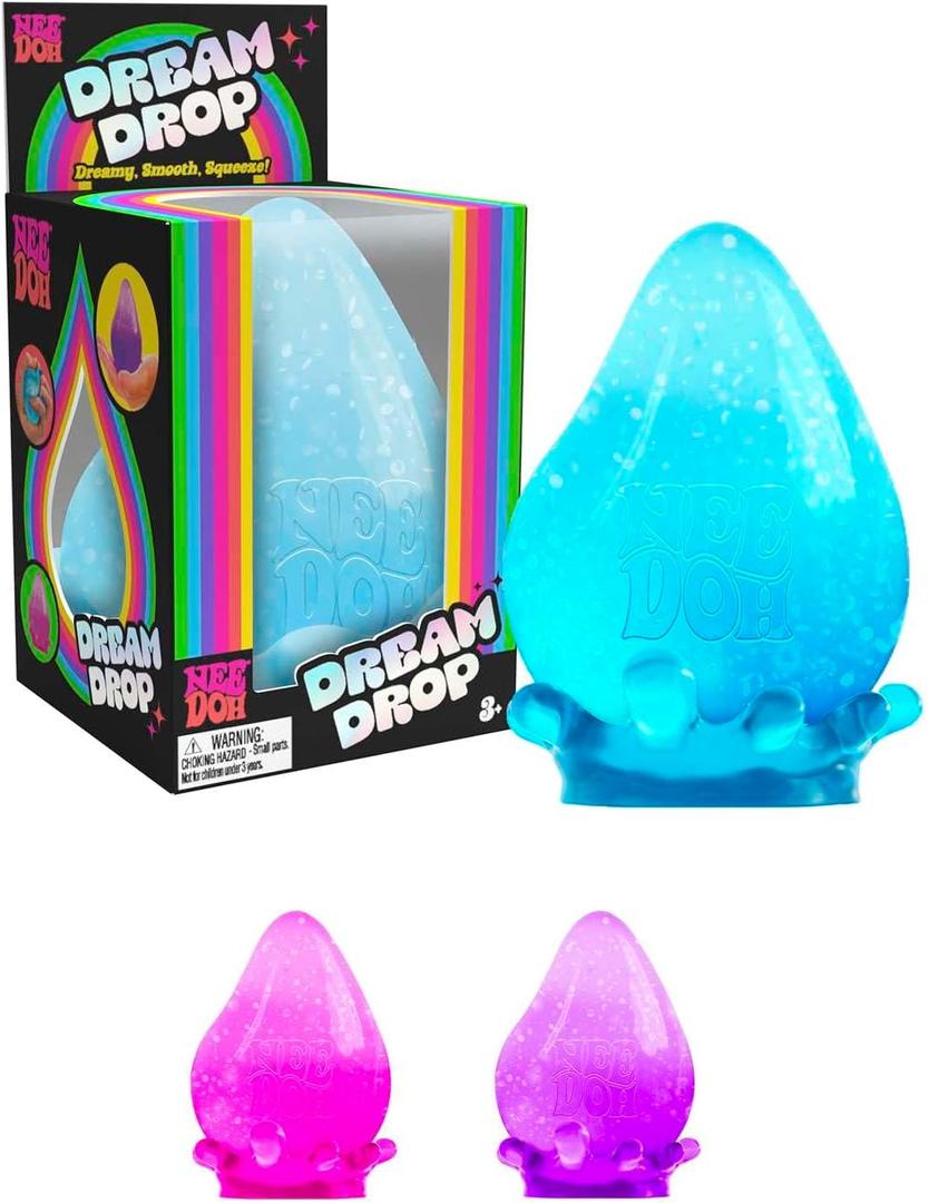 Schylling NeeDoh Dream Drop - Sensory Squeeze Toy with Dreamy Smooth Squeeze - 3" Tall - Color May Vary (Pack of 1)