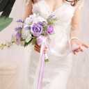 Bridal Bouquet Cascading Wedding Bouquet for Bride Lilac Purple
Cascade Wedding Bouquets for Bride Bridesmaid 10" Artificial Flowers Bouquet for Wedding Party Decor