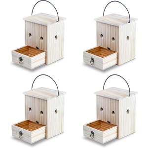 Carpenter Bee Traps for Outside 4PACK Durable, Weather-Resistant, Eco-Friendly Wooden Wasp Trap for Outdoor Use