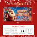 13x6ft Christmas Garage Door Banner Neon Santa Christmas Backdrop Outdoor Indoor Holiday Garage Door Cover Santa Banner Large Xmas Wall Decoration for Garage or Home Yard Porch Fence Decor