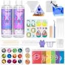 HeyClear Epoxy Resin Kit with Molds for Beginners, 16 oz Super Clear and Hard Resina Complete Craft Supplies Set for Starters Casting Arts Crafts for Adults, Jewelry Making, DIY Creation Gifts
