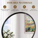 24 inch Black Round Bathroom Mirror,Circle Mirror