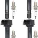 ECCPP 4 ignition coils with 4 iridium Spark Plugs,UF582,coils packs,for Honda,for Civic 2006-2011 L4 1.8L,UF582 5C1637,E1082