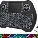 EASYTONE Backlit Mini Wireless Keyboard Touchpad Mouse Combo with Rechargable Li-ion Battery Multi-Media Keys, Handheld Keyboard for Android TV Box, Smart TV, X-Box, PC, Android Windows Linux MacOS