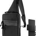M-Tac CCW Sling Bag for Men & Women - EDC Shoulder Bag Tactical - Crossbody Concealed Carry Bag - Men's Chest Pack (Black Regular)