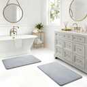 Bathroom Rugs Sets 3 Piece and Bath Mat -Extra Soft Absorbent Quick-Dry Non-Slip Backing - Multi-Use Mat for Laundry GreyE1 Mat - 63 x 20+36x24+20x16 Inch