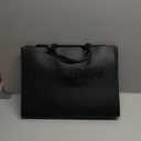 Tote Bag for Women Top Handle Satchel Purse and Handbags with Shoulder Strap (Large 16.3 IN with 16IN Laptop Compartment, Black-grained)