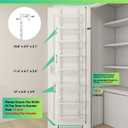 Mefirt White 12 Inch Wide Narrow Over The Door Pantry Organizer, Pantry Organization and Storage, 8-Tier Metal Hanging Deep Basket Wall Spice Rack Seasoning Shelves, Home & Kitchen Essentials