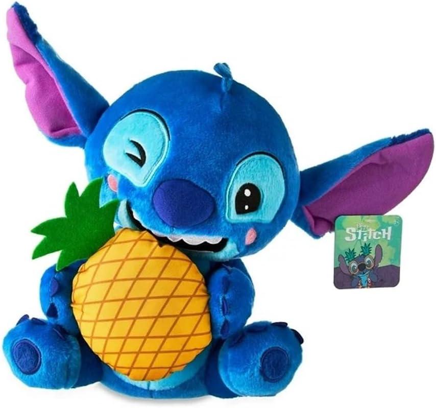 Disney Stitch Feed Me Pineapple 13-inch Large Plush Stuffed Animal, Blue, Alien, Soft and Huggable, Kids Toys for Ages 2 Up by Just Play
