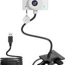 Webcam for PC, HD1080P 30fps Laptop Camera USB with Adjustable Gooseneck with Zoom,Full-Body View for Presentation Desktop Computer Video Calls Teams Skype, White