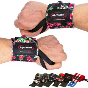 Rip Toned 18 Wrist Wraps - Wrist Straps for Weightlifting - Lift Better, Protect Wrist Pain - Adjustable, Durable, Machine Washable - Wrist Wraps for Weightlifting - USPA Endorsed for Men & Women (Flex Fit, Small Floral) Rip Toned 18 Wrist Wraps - Wrist Straps for Weightlifting - Lift Better, Protect Wrist Pain - Adjustable, Durable, Machine Washable - Wrist Wraps for Weightlifting - USPA Endorsed for Men & Women (Flex Fit, Small Floral)