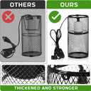 VIHOSE 2 Pcs Reptile Heat Lamp Guard with 150W Ceramic Heat Emitter Basking Anti Scald Heating Lamp Holder Mesh Cage Reptile Protection Lampshades for Lizard Snake Chick, Bulb Not Included