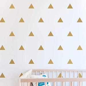 Gold Triangle Wall Decals 128pcs 2 | Removable Vinly Stickers | Easy Peel & Stick | Safe for Walls & Paint | Modern Minimalist Home Decor