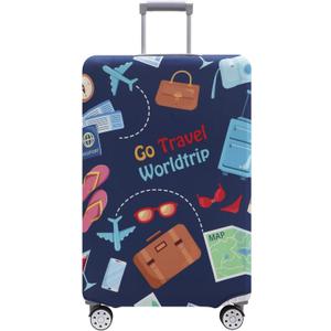 Travelkin Luggage Cover Washable Suitcase Protector Anti-scratch Suitcase cover Fits 18-32 Inch Luggage (Go travel-Trip, XL)