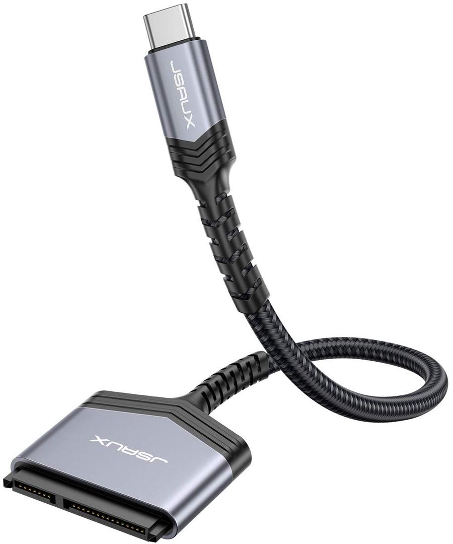 JSAUX SATA to USB C Cable, USB C 3.1 to 2.5 SATA III Hard Driver Adapter Aluminum Shell External Converter Compatible with SSD/HDD Data Transfer-Grey