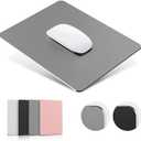 HONKID Metal Aluminum Mouse Pad, Office and Gaming Thin Hard Mouse Mat Double Sided Waterproof Fast and Accurate Control Mousepad for Laptop, Computer and PC,9.05"x7.08", Gray