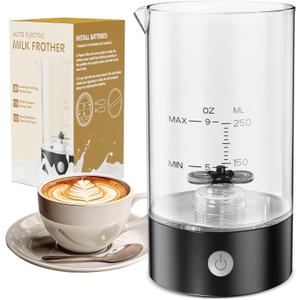 Cold Foam Maker Frother Blender for Coffee - Handheld-Free - One-Button Battery Powered - Frother for Cold Foam - Ideal Gift (Deep Black)