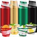 Gejoy 9 oz Rimmed Swirl Plastic Cups Disposable Wine Drinking Cups Clear Elegant Graduation Tumblers for Mother's Day Wedding Party Supplies(100 Pcs,Black, Green, Red, Gold)
