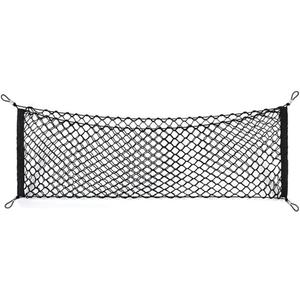 Car Rear Cargo Net, Universal Adjustable Elastic Trunk Cargo Storage Organizer Net Compatible for SUV, Jeep, Truck, Storage Nylon Mesh Double-Layer with Hooks (35.4 x 15.7 Inch)